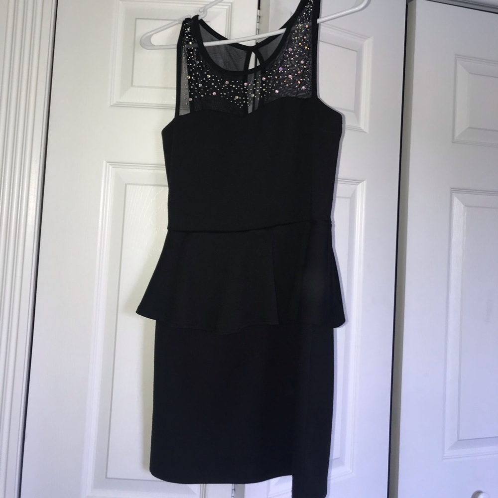 Black jeweled cupcake dress